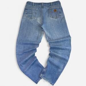 Y2K Carhartt Relaxed Fit Jeans 40x38 Light Wash Workwear Denim Straight Leg